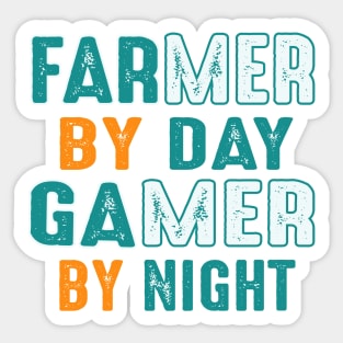 farmer by day gamer by night Sticker